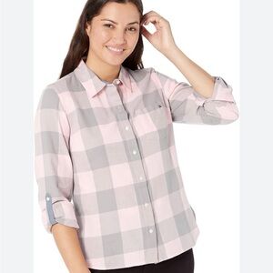NWT Tommy Hilfiger Heritage Pink/Gray Plaid Button Up